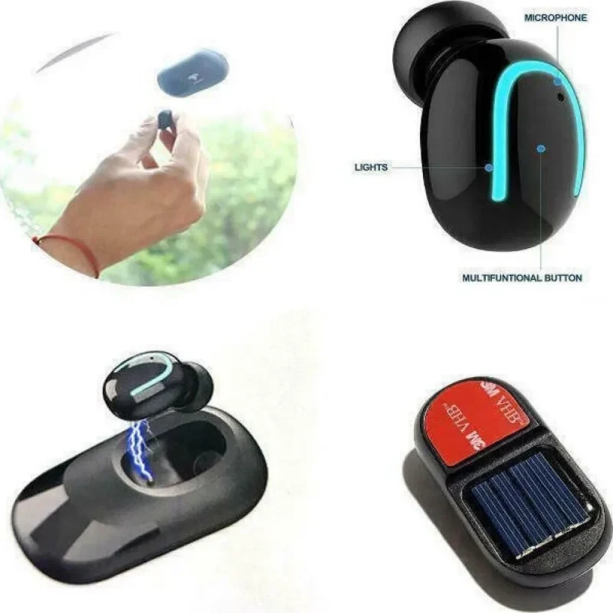 Ασύρματο ηλιακό ακουστικό bluetooth Handsfree με ηλιακή φόρτιση Andowl Q-B02