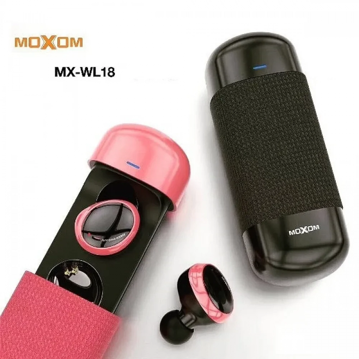 Ακουστικά Moxom MX-WL18 wireless Bluetooth headset, σε ροζ χρώμα