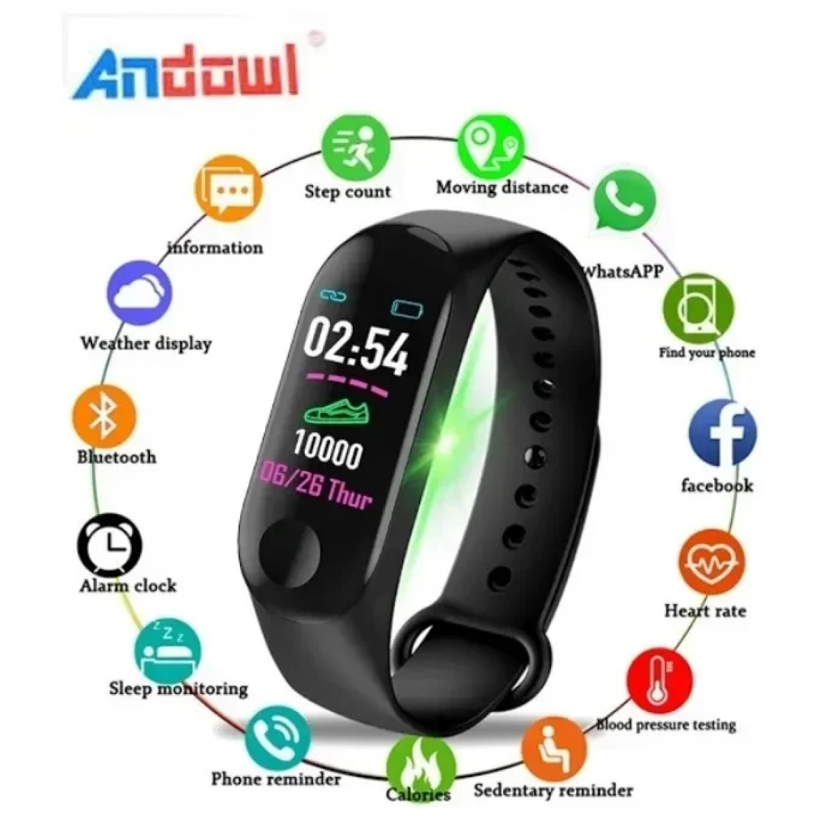Ρολόι Smartwatch Bracelet Andowl Bluetooth – Q-C789, σε κόκκινο χρώμα