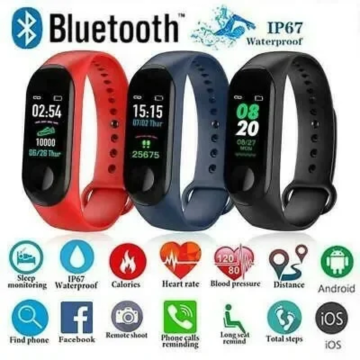 Ρολόι Smartwatch Bracelet Andowl Bluetooth – Q-C789, σε κόκκινο χρώμα