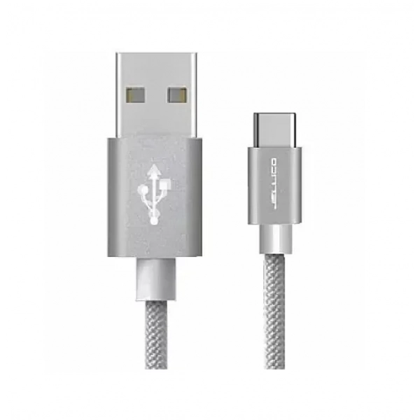 Καλώδιο δεδομένων και φόρτισης Type-C Jellico GS-10 IPHONE 5/6/6s/7/8/SE IPAD, σε ασημί χρώμα
