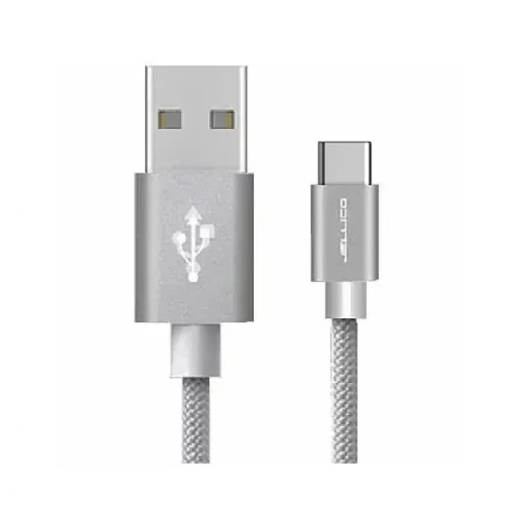 Καλώδιο δεδομένων και φόρτισης Type-C Jellico GS-10 IPHONE 5/6/6s/7/8/SE IPAD, σε ασημί χρώμα