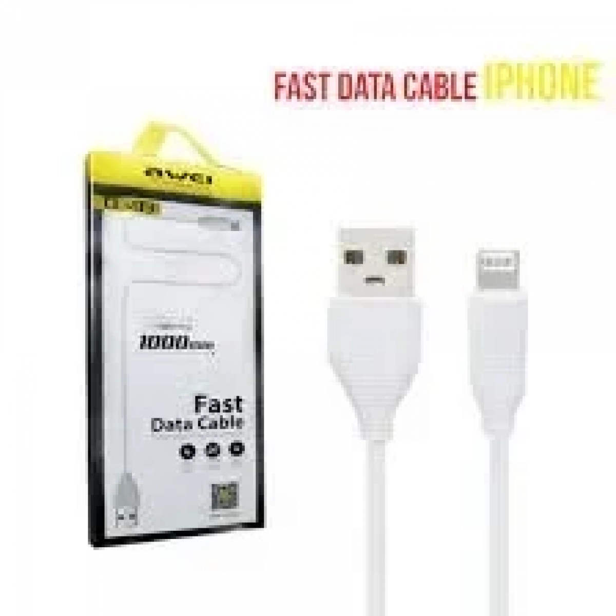 Καλώδιο φόρτισης δεδομένων AWEI CL 93 Lightning, σε λευκό χρώμα