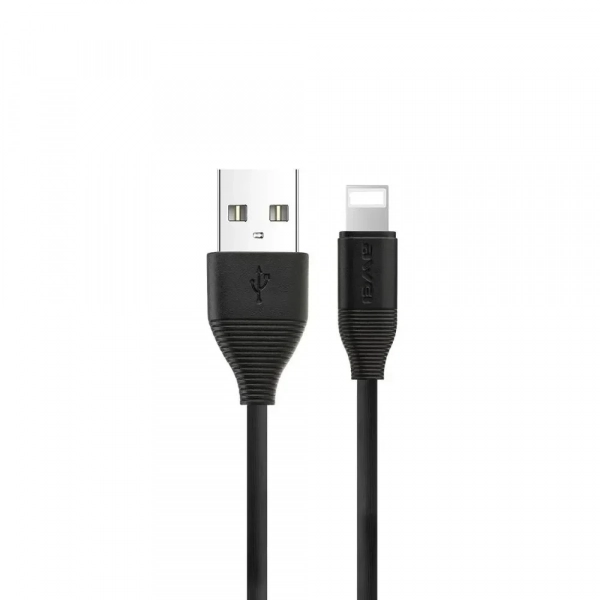 Καλώδιο φόρτισης δεδομένων AWEI CL 93 Lightning, σε μαύρο χρώμα