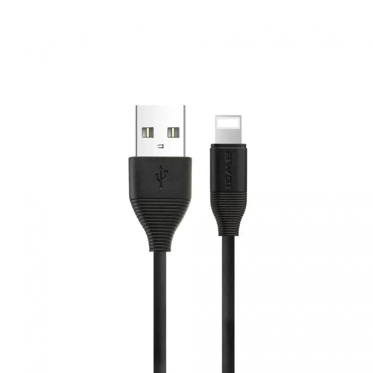 Καλώδιο φόρτισης δεδομένων AWEI CL 93 Lightning, σε μαύρο χρώμα