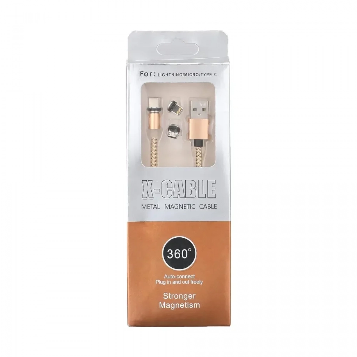 Καλώδιο CaseMe Android Magnetic Charger Cable Fast Charging Micro USB, σε χρυσό χρώμα