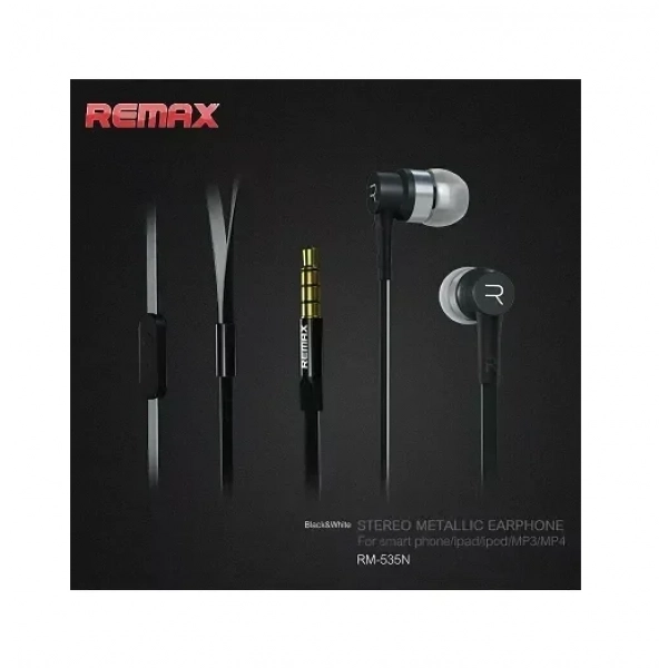 Ακουστικά Remax Earphone RM-535i, σε μαύρο/ασημί χρώμα