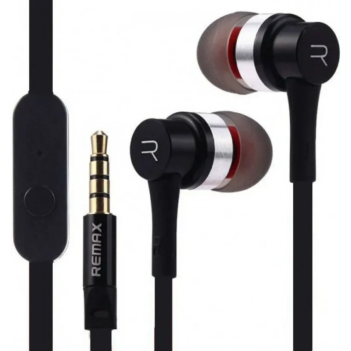 Ακουστικά Remax Earphone RM-535i, σε μαύρο/ασημί χρώμα