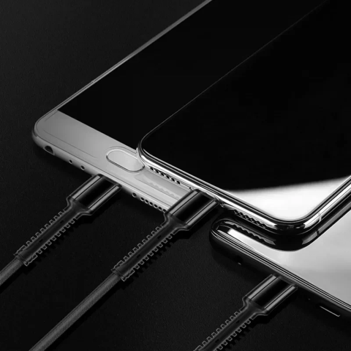 Moxom 3 Σε 1 USB Καλώδιο Φόρτισης/Σύνδεσης Type-C / micro USB Cable 1m MX-CB13, σε μαύρο χρώμα
