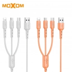 Moxom 3 Σε 1 USB Καλώδιο Φόρτισης/Σύνδεσης Type-C / micro USB Cable 1m MX-CB13, σε λευκό χρώμα