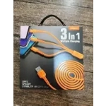 Moxom 3 Σε 1 USB Καλώδιο Φόρτισης/Σύνδεσης Type-C / micro USB Cable 1m MX-CB13, σε πορτοκαλί χρώμα