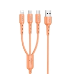 Moxom 3 Σε 1 USB Καλώδιο Φόρτισης/Σύνδεσης Type-C / micro USB Cable 1m MX-CB13, σε πορτοκαλί χρώμα