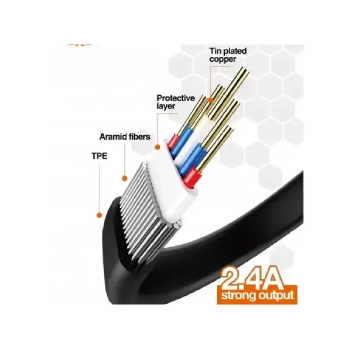 Καλώδιο Σύνδεσης/Φόρτισης Moxom MX-CB04 Micro Cable 2.4A (1m)