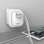 Φορτιστής με 2 x USB και με Φωτάκι Νυκτός Αφής - LED Night Light Charger Wall Adapter Moxom