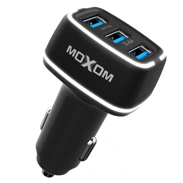 Moxom MX-VC01 3xUSB Fast Charge 3.4A Φορτιστής Αναπτήρα Αυτοκινήτου Με Led Light Και Micro καλώδιο
