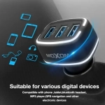 Moxom MX-VC01 3xUSB Fast Charge 3.4A Φορτιστής Αναπτήρα Αυτοκινήτου Με Led Light Και Micro καλώδιο