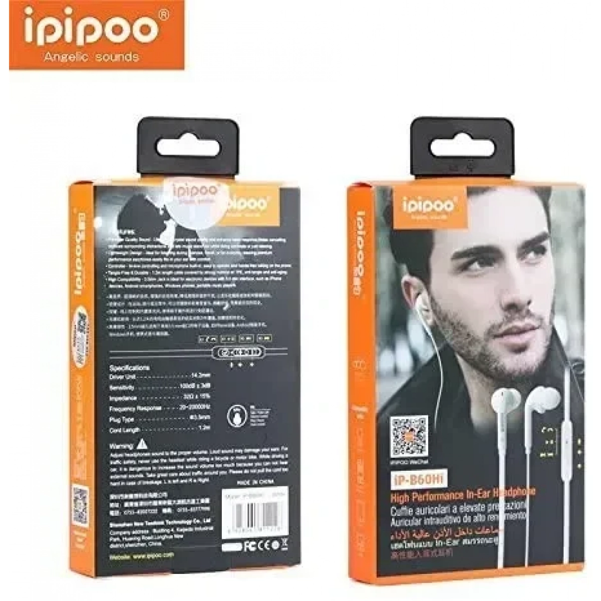 Ipipoo IP-B60Hi Ακουστικά In-Ear Handsfree HiFi Stereo, σε μαύρο χρώμα