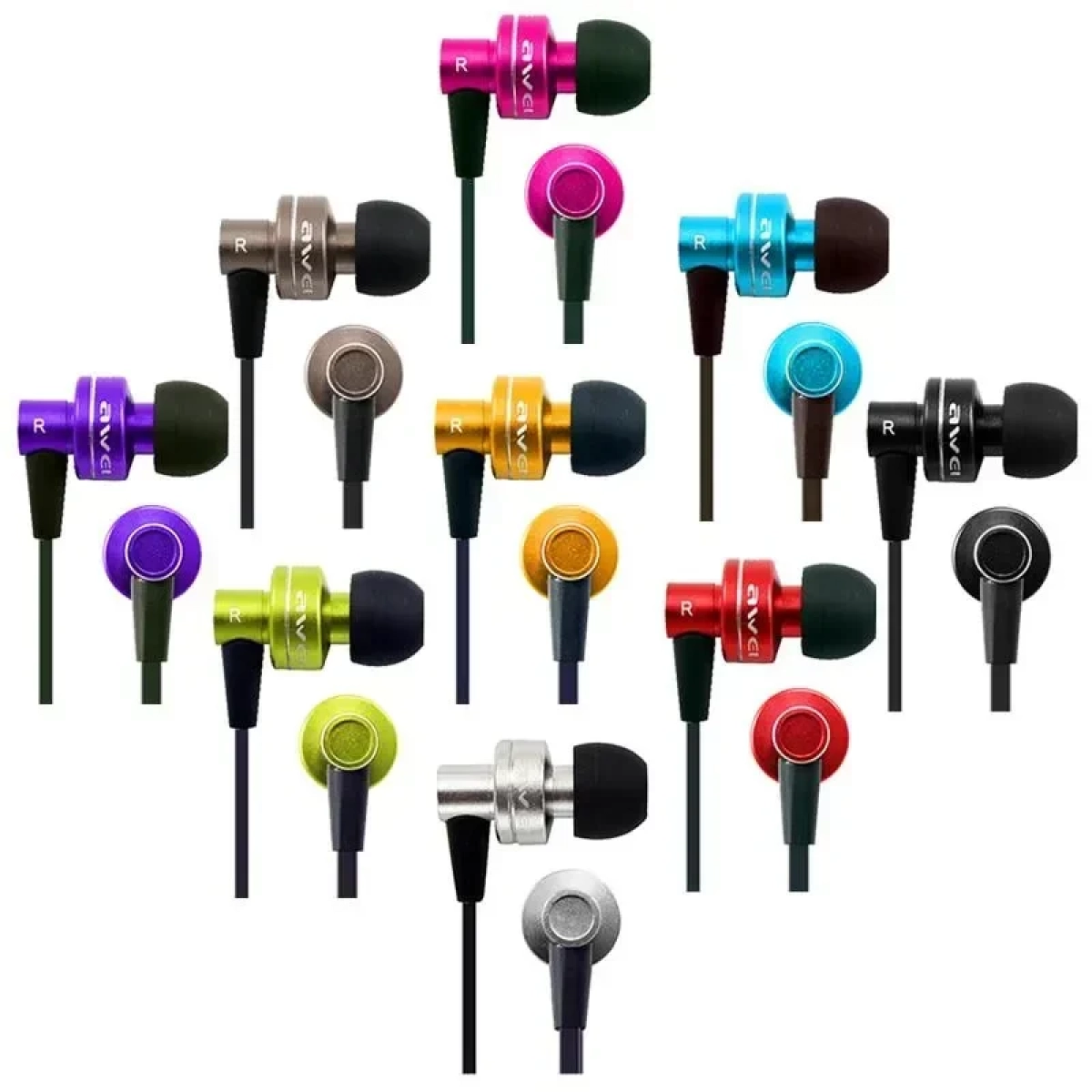 Handsfree Ακουστικά Awei ES-900i, σε μαύρο χρώμα