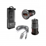 Αντάπτορας Αυτοκινήτου LDNIO C304Q 3A Quick Charge + Lightning Καλώδιο