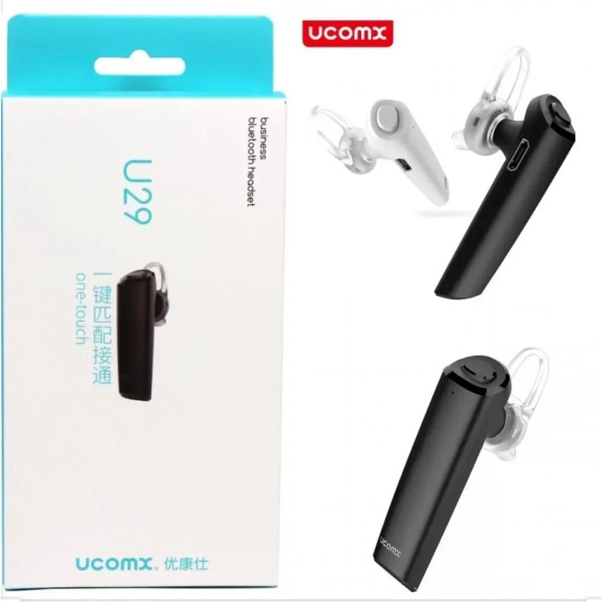 Ακουστικό Bluetooth Ucomx U29, σε λευκό χρώμα