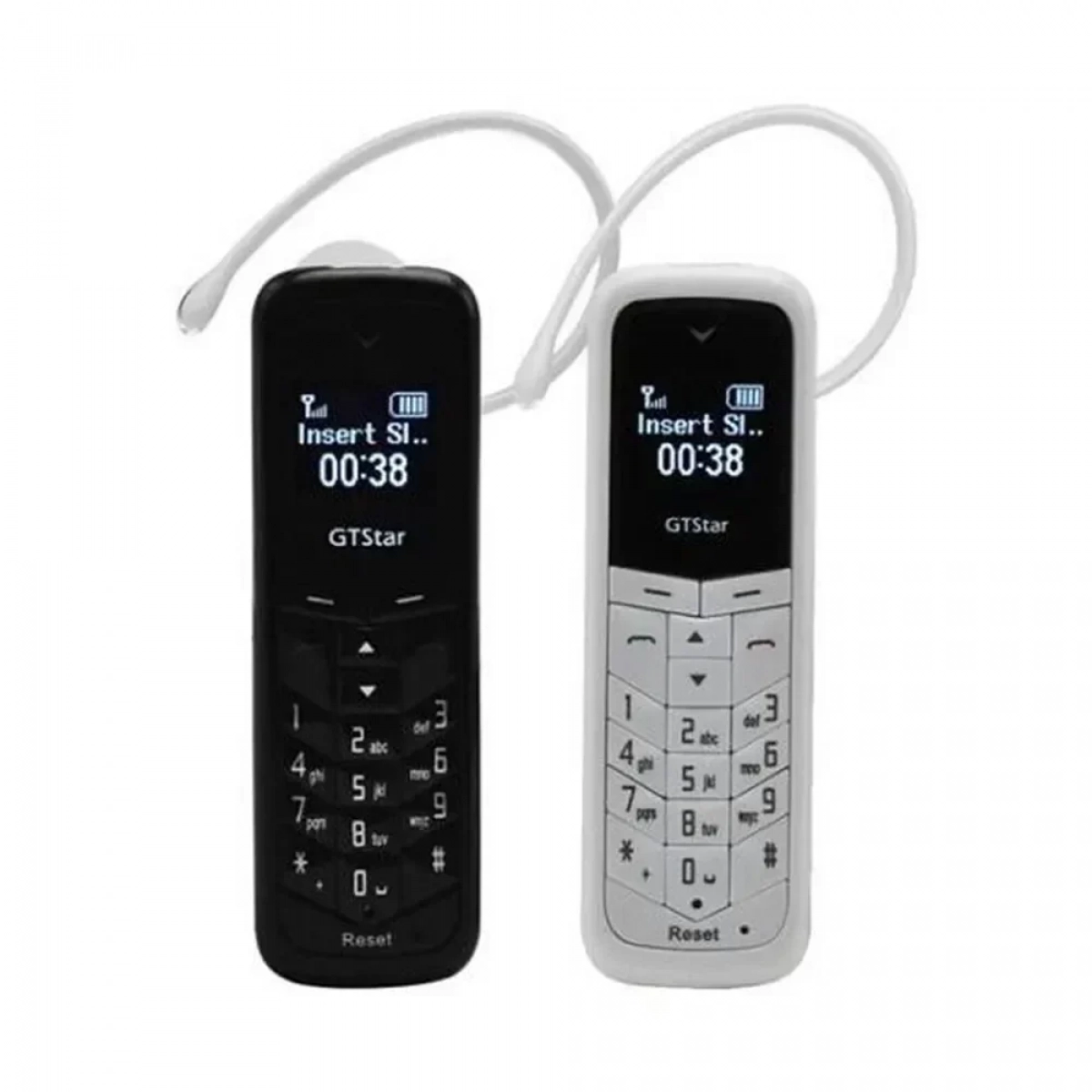 Ακουστικό Bluetooth - Κινητό τηλέφωνο Με Πληκτρολόγιο Και Κάρτα Sim 2 Σε 1 - GTSTAR BM-50, σε λευκό χρώμα
