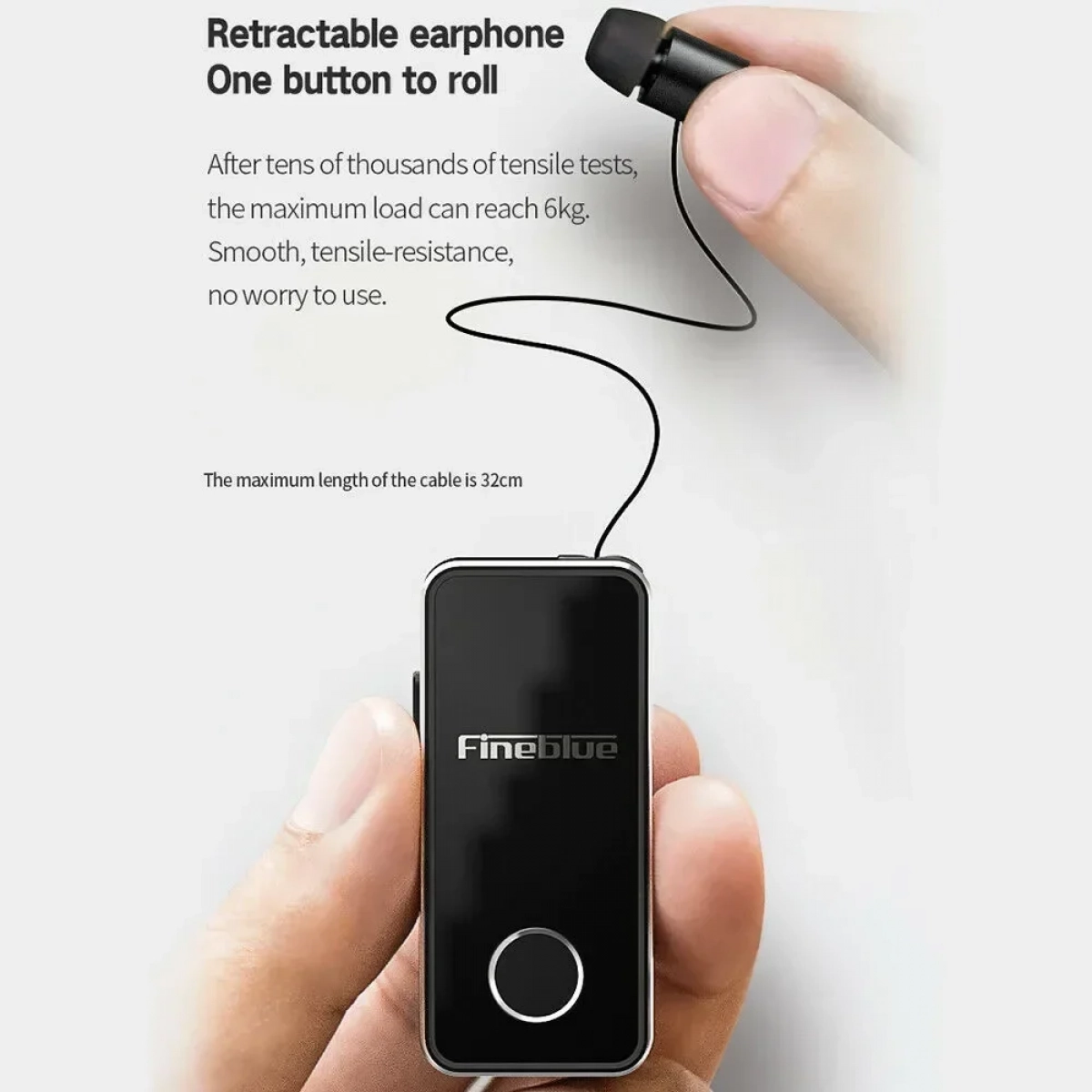 Bluetooth FineBlue F2 Pro με δόνηση και για 2 συσκευές, σε μαύρο χρώμα