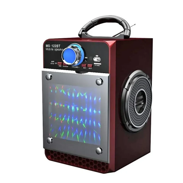 Mini Ηχοσύστημα Bluetooth 16W USB/SD/AUX Multimedia Player KINGWON MS-122BT, σε κόκκινο χρώμα