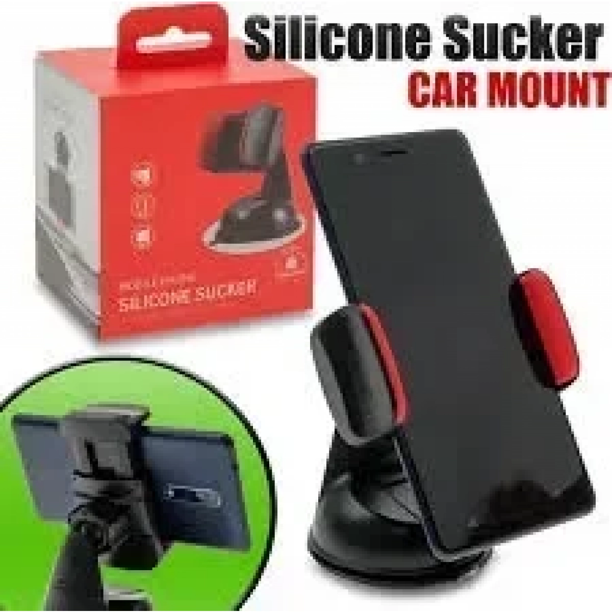 Βάση Κινητού Universal/ Phone Mount Silicone Sucker 360° Holder, σε μαύρο/κόκκινο χρώμα