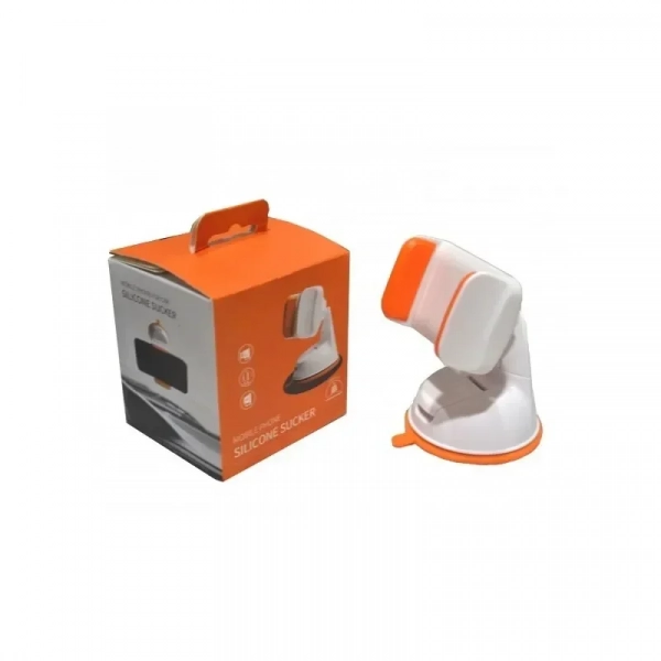 Βάση Κινητού Universal/ Phone Mount Silicone Sucker 360° Holder, σε λευκό/πορτοκαλί χρώμα