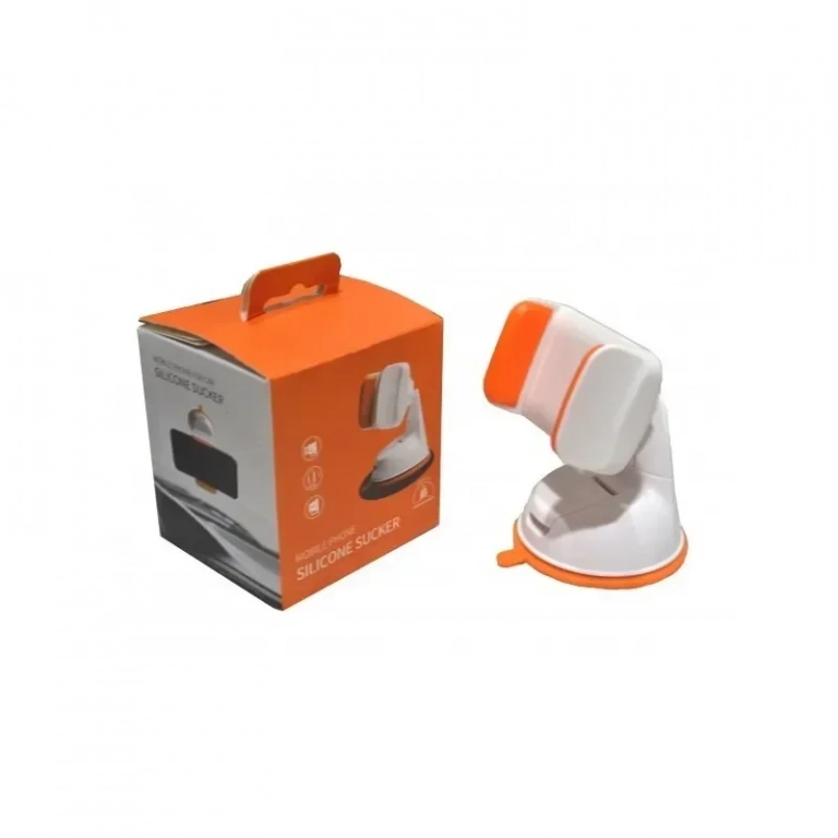 Βάση Κινητού Universal/ Phone Mount Silicone Sucker 360° Holder, σε λευκό/πορτοκαλί χρώμα