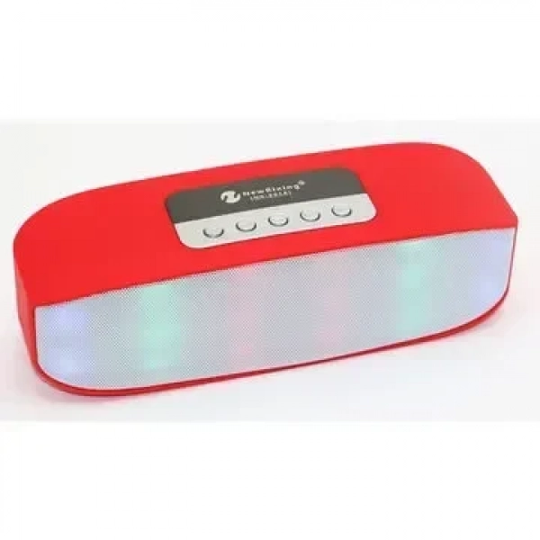 Bluetooth Επαναφορτιζόμενο Φορητό Ηχείο Με Led – New Rixing – OEM NR-2014, σε κόκκινο χρώμα