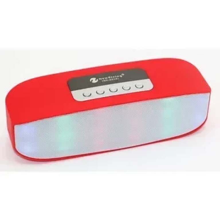 Bluetooth Επαναφορτιζόμενο Φορητό Ηχείο Με Led – New Rixing – OEM NR-2014, σε κόκκινο χρώμα