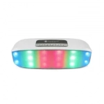 Bluetooth Επαναφορτιζόμενο Φορητό Ηχείο Με Led – New Rixing – OEM NR-2014, σε γκρι χρώμα