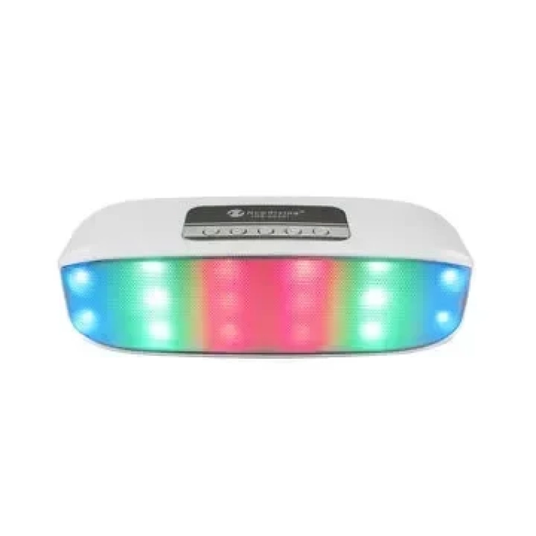 Bluetooth Επαναφορτιζόμενο Φορητό Ηχείο Με Led – New Rixing – OEM NR-2014, σε γκρι χρώμα
