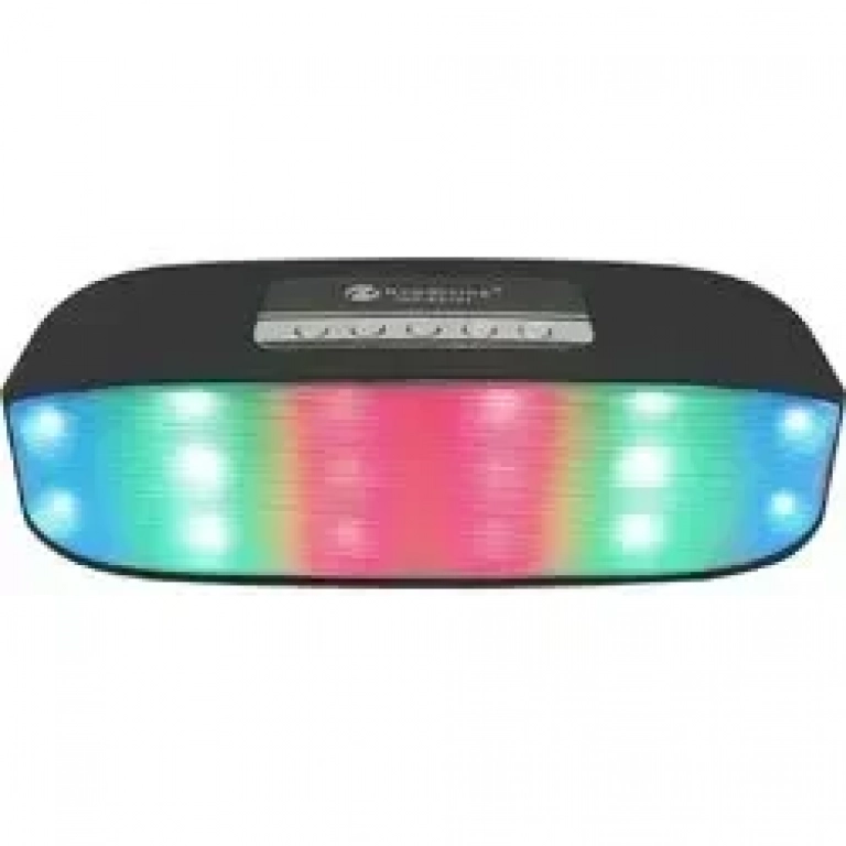 Bluetooth Επαναφορτιζόμενο Φορητό Ηχείο Με Led – New Rixing – OEM NR-2014, σε μαύρο χρώμα