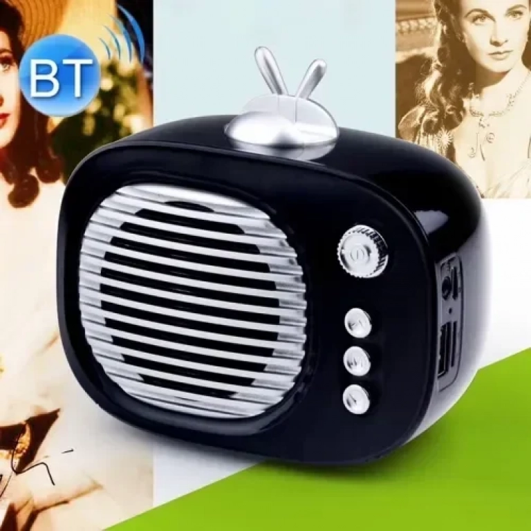 SV-001 Ρετρό Μίνι Φορητό Ασύρματο Ηχείο Bluetooth, σε μαύρο χρώμα
