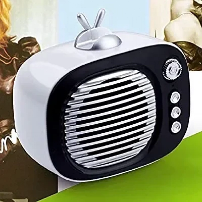 SV-001 Ρετρό Μίνι Φορητό Ασύρματο Ηχείο Bluetooth, σε λευκό χρώμα