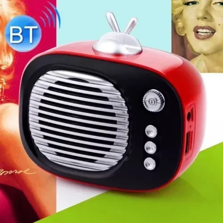 SV-001 Ρετρό Μίνι Φορητό Ασύρματο Ηχείο Bluetooth, σε κόκκινο χρώμα