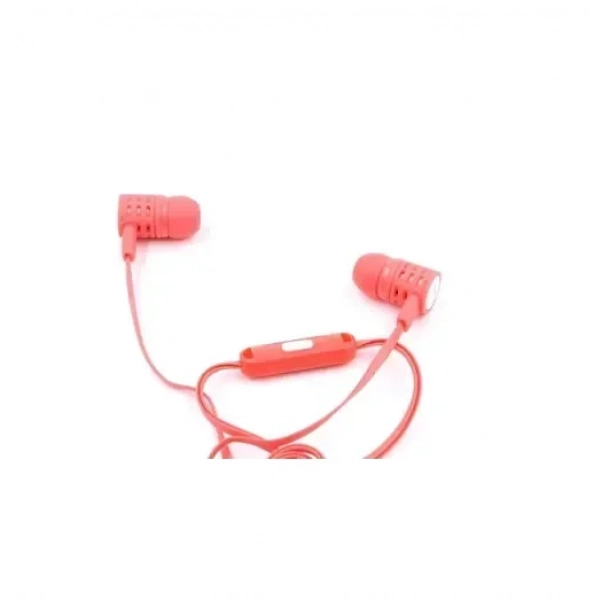 Ενσύρματα ακουστικά Handsfree - Extra Bass - EV110, σε ροζ χρώμα