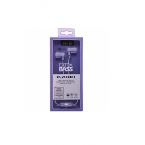 Ενσύρματα ακουστικά Handsfree - Extra Bass - EV110, σε μωβ χρώμα