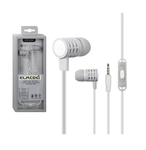 Ενσύρματα Ακουστικά Handsfree - Extra Bass - Ev110, Σε Λευκό Χρώμα