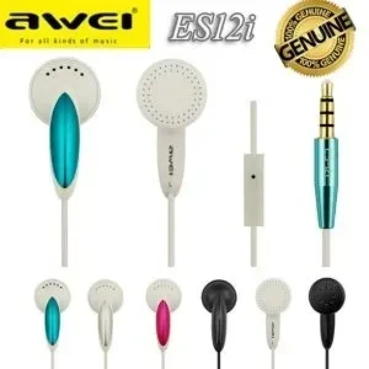 Ακουστικά Headset για Awei ES12i, σε μαύρο χρώμα
