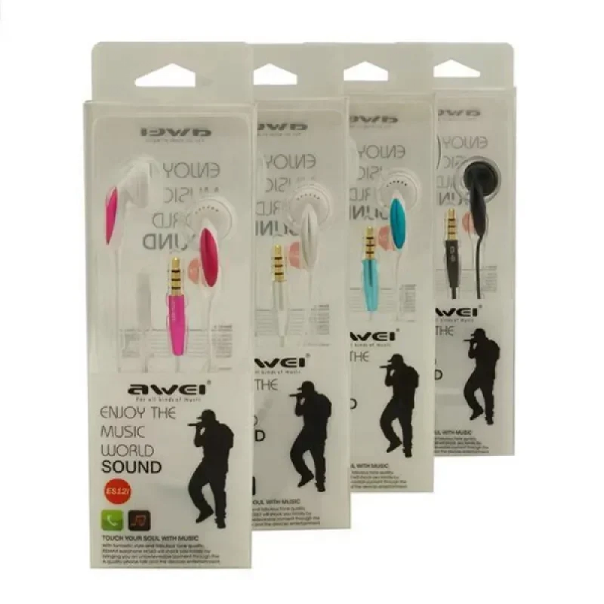Ακουστικά Headset για Awei ES12i, σε ροζ χρώμα