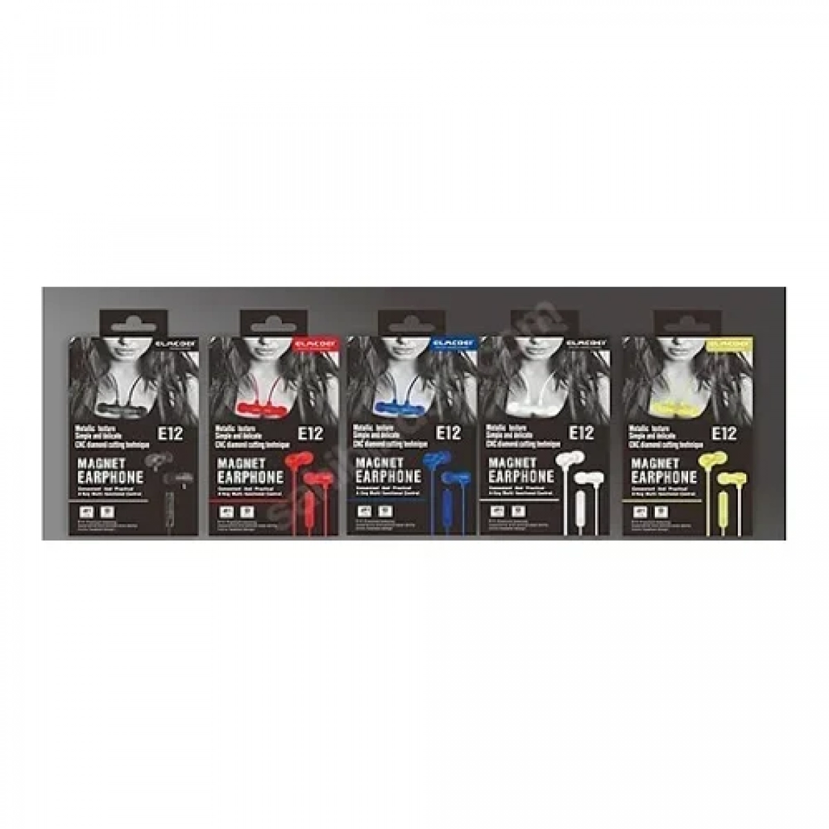 Hands-Free Μαγνητικά Ακουστικά Elmcoei E12 In-Ear Metal Magnet Earphone, σε μαύρο χρώμα - Image 3