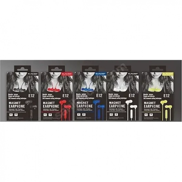 Hands-Free Μαγνητικά Ακουστικά Elmcoei E12 In-Ear Metal Magnet Earphone, σε κόκκινο χρώμα