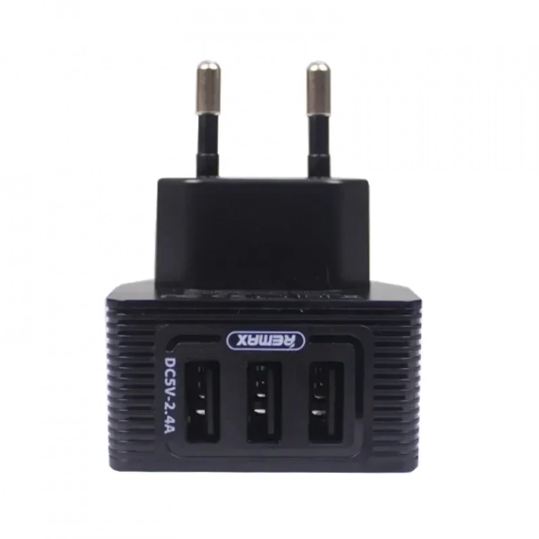 Remax (RP-U32) Φορτιστής Kooker Series Με 3 Θύρες USB 2.4A, σε μαύρο χρώμα