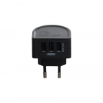 Remax (RP-U32) Φορτιστής Kooker Series Με 3 Θύρες USB 2.4A, σε μαύρο χρώμα