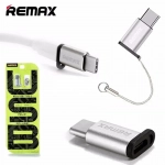 Αντάπτορας Remax Micro USB Female to USB Type-C Male RA-USB1, σε ασημί χρώμα