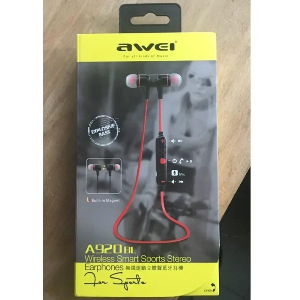 Awei A920BL Sport Bluetooth Headset, σε κόκκινο χρώμα