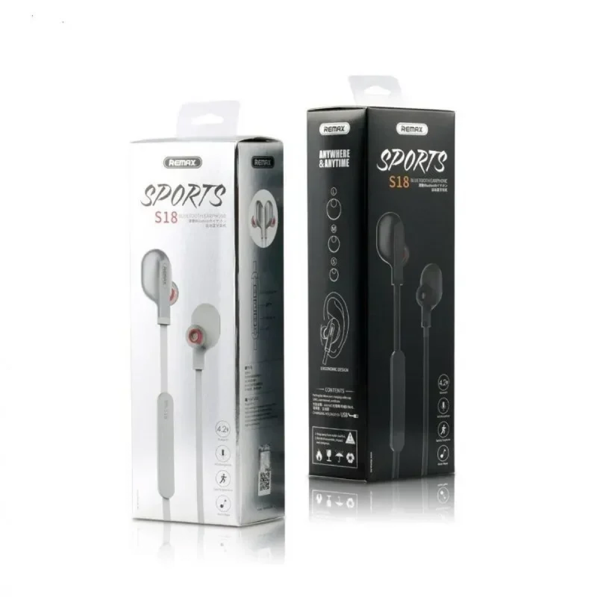 Ακουστικό Bluetooth Remax Sports S18, σε μαύρο χρώμα